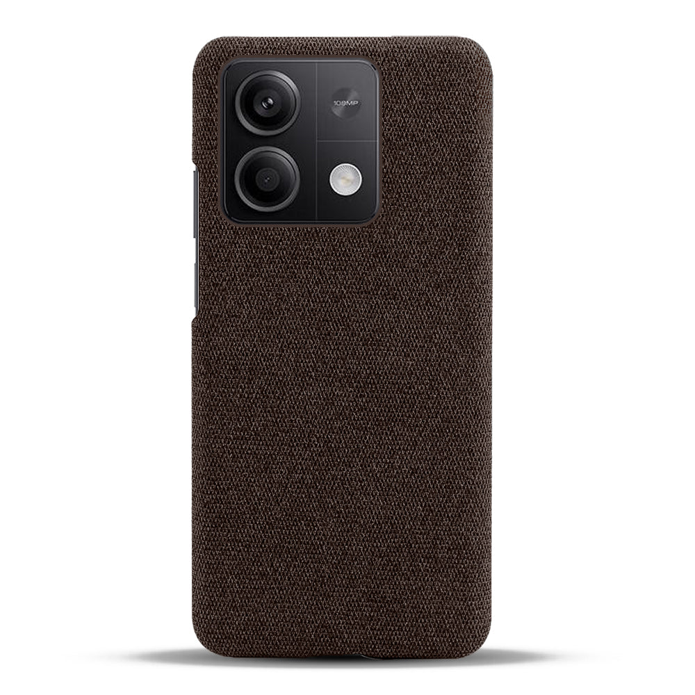 Ultra-light Phone Cover for Xiaomi Redmi Note 13 5G Case Shockproof Cloth+PC Shell - Brown