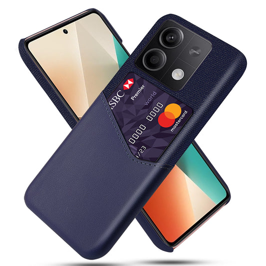 PU+PC Case for Xiaomi Redmi Note 13 5G Case Cloth Texture Phone Cover with Card Slot - Blue