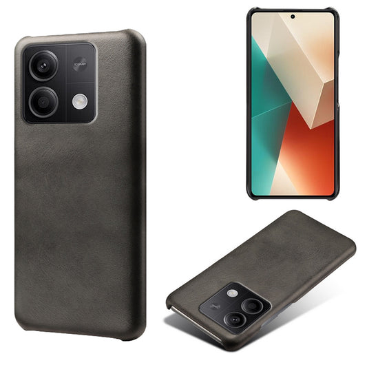 For Xiaomi Redmi Note 13 5G Case Calf Texture Anti-Drop PU+PC Phone Shell - Black