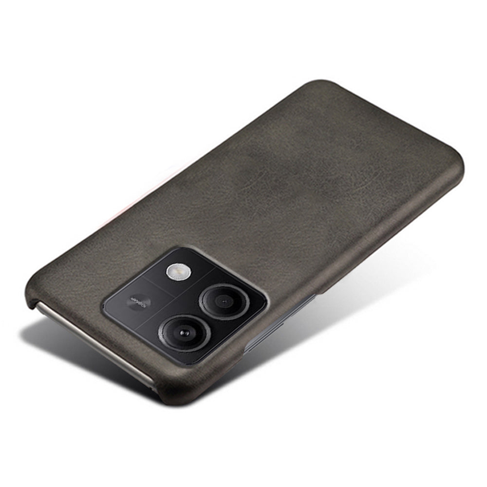 For Xiaomi Redmi Note 13 5G Case Calf Texture Anti-Drop PU+PC Phone Shell - Black