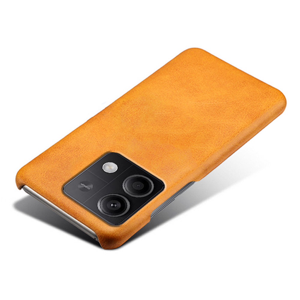 For Xiaomi Redmi Note 13 5G Case Calf Texture Anti-Drop PU+PC Phone Shell - Orange