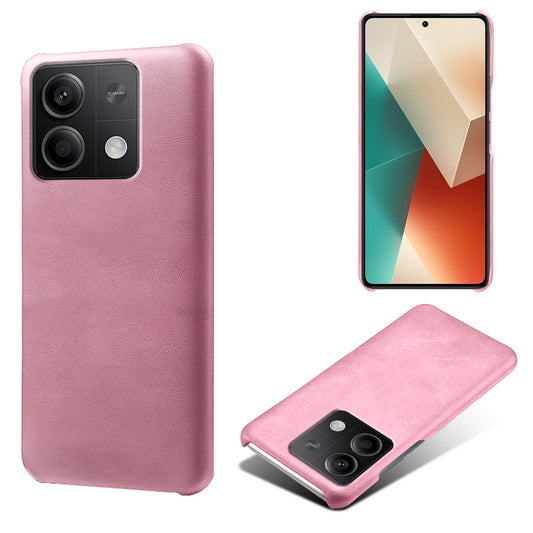 For Xiaomi Redmi Note 13 5G Case Calf Texture Anti-Drop PU+PC Phone Shell - Rose Gold