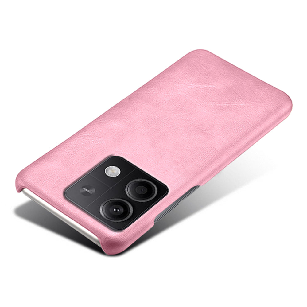 For Xiaomi Redmi Note 13 5G Case Calf Texture Anti-Drop PU+PC Phone Shell - Rose Gold