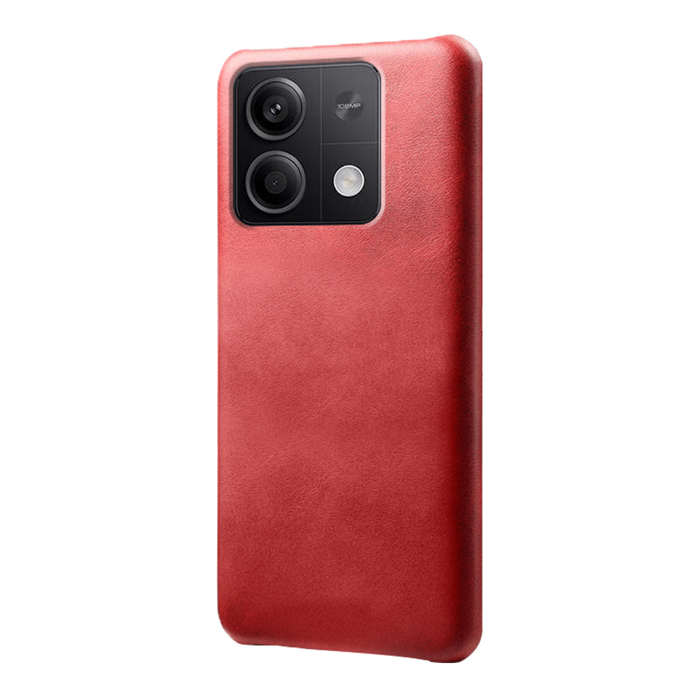 For Xiaomi Redmi Note 13 5G Case Calf Texture Anti-Drop PU+PC Phone Shell - Red
