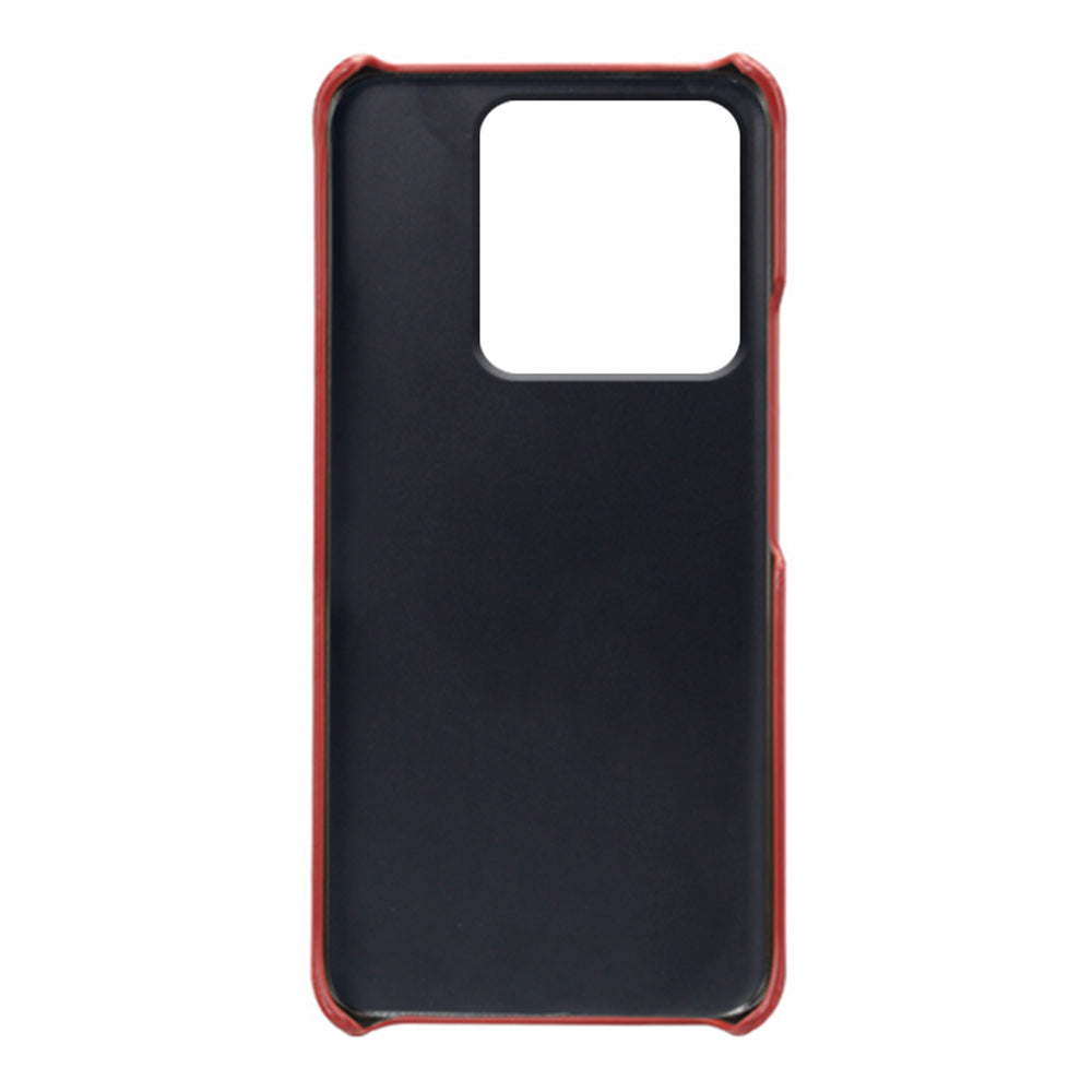 For Xiaomi Redmi Note 13 5G Case Calf Texture Anti-Drop PU+PC Phone Shell - Red