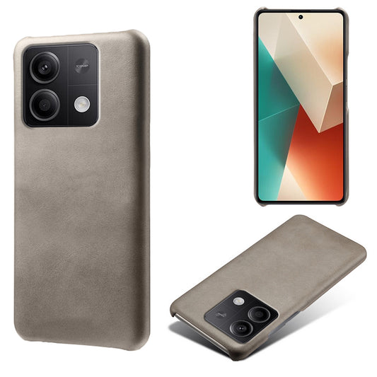 For Xiaomi Redmi Note 13 5G Case Calf Texture Anti-Drop PU+PC Phone Shell - Grey
