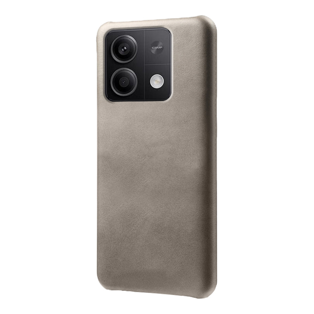 For Xiaomi Redmi Note 13 5G Case Calf Texture Anti-Drop PU+PC Phone Shell - Grey