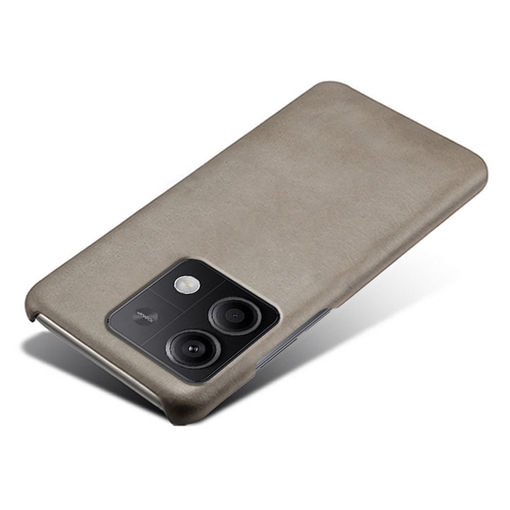 For Xiaomi Redmi Note 13 5G Case Calf Texture Anti-Drop PU+PC Phone Shell - Grey