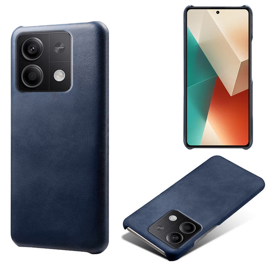 For Xiaomi Redmi Note 13 5G Case Calf Texture Anti-Drop PU+PC Phone Shell - Blue