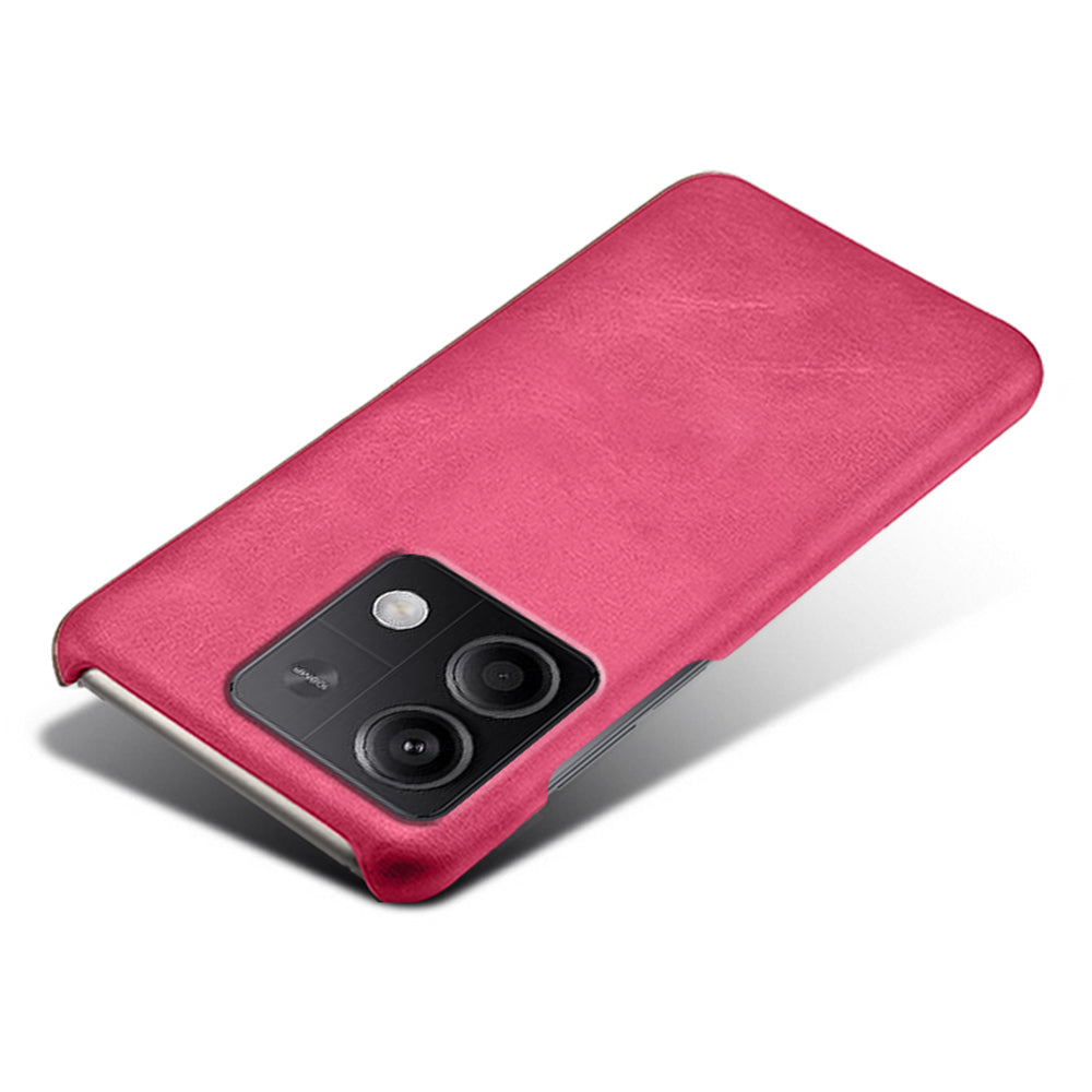 For Xiaomi Redmi Note 13 5G Case Calf Texture Anti-Drop PU+PC Phone Shell - Rose