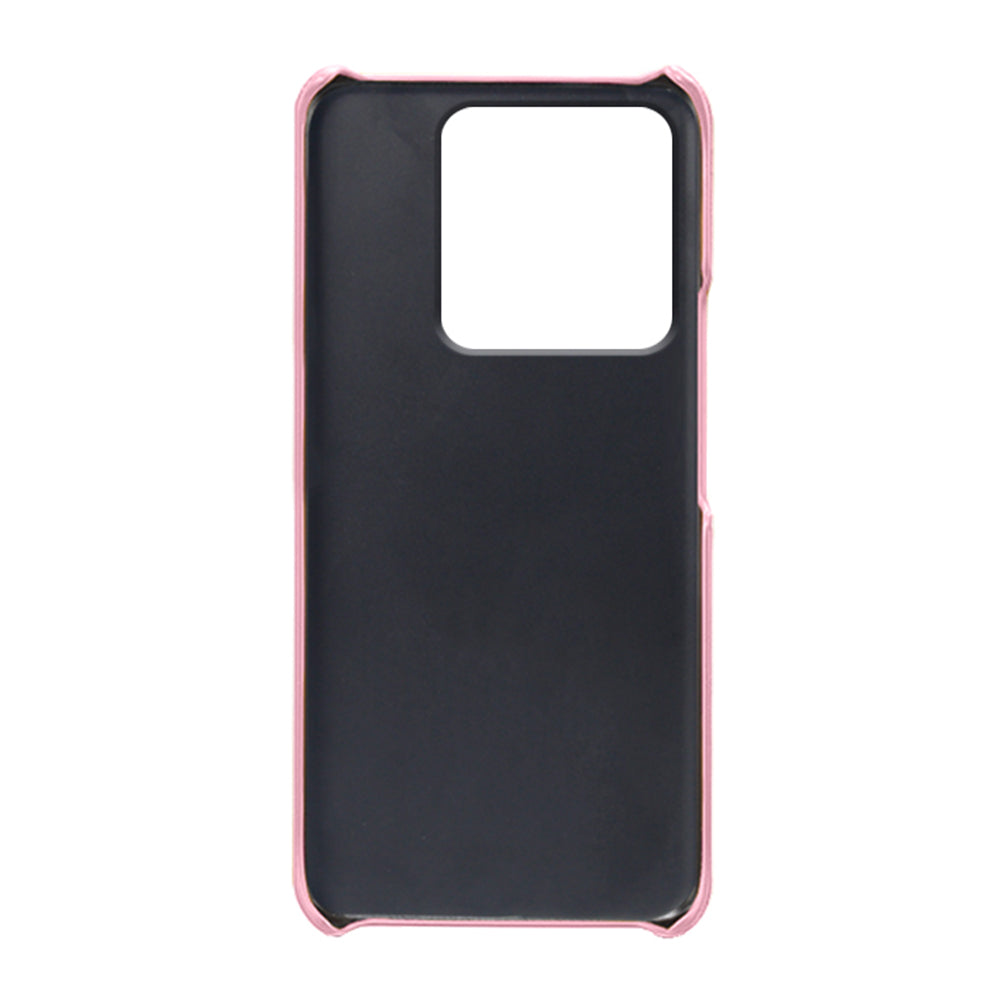 For Xiaomi Redmi Note 13 Pro 5G / Poco X6 5G Slim Case Shockproof PU+PC Phone Cover with Dual Card Slots - Rose Gold
