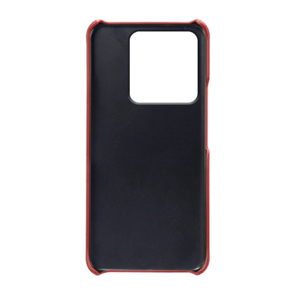 For Xiaomi Redmi Note 13 Pro 5G / Poco X6 5G Slim Case Shockproof PU+PC Phone Cover with Dual Card Slots - Red