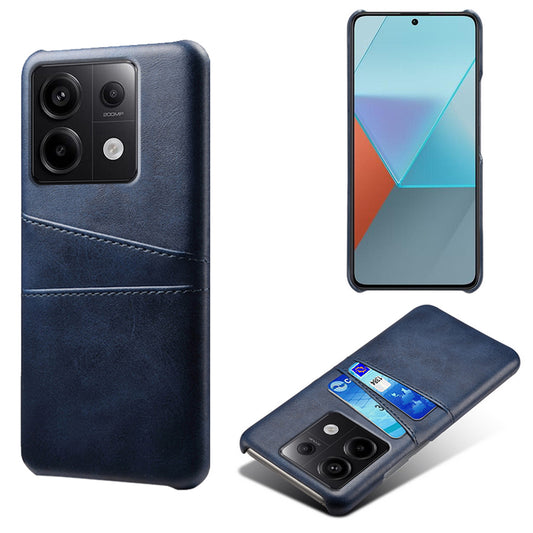For Xiaomi Redmi Note 13 Pro 5G / Poco X6 5G Slim Case Shockproof PU+PC Phone Cover with Dual Card Slots - Blue