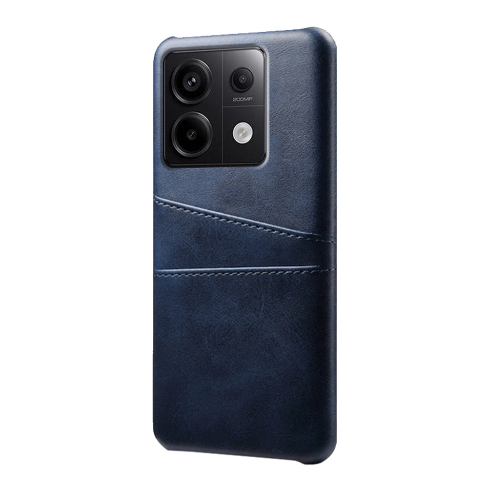 For Xiaomi Redmi Note 13 Pro 5G / Poco X6 5G Slim Case Shockproof PU+PC Phone Cover with Dual Card Slots - Blue