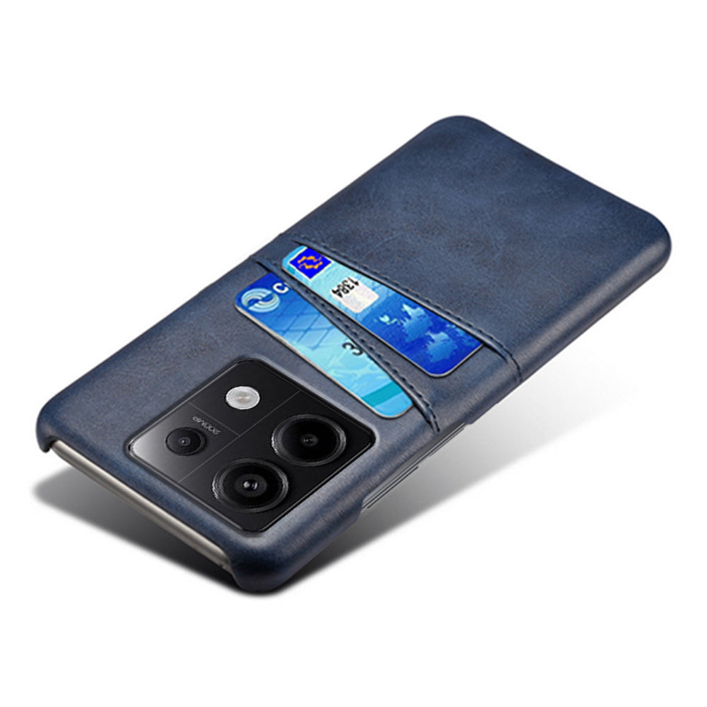 For Xiaomi Redmi Note 13 Pro 5G / Poco X6 5G Slim Case Shockproof PU+PC Phone Cover with Dual Card Slots - Blue