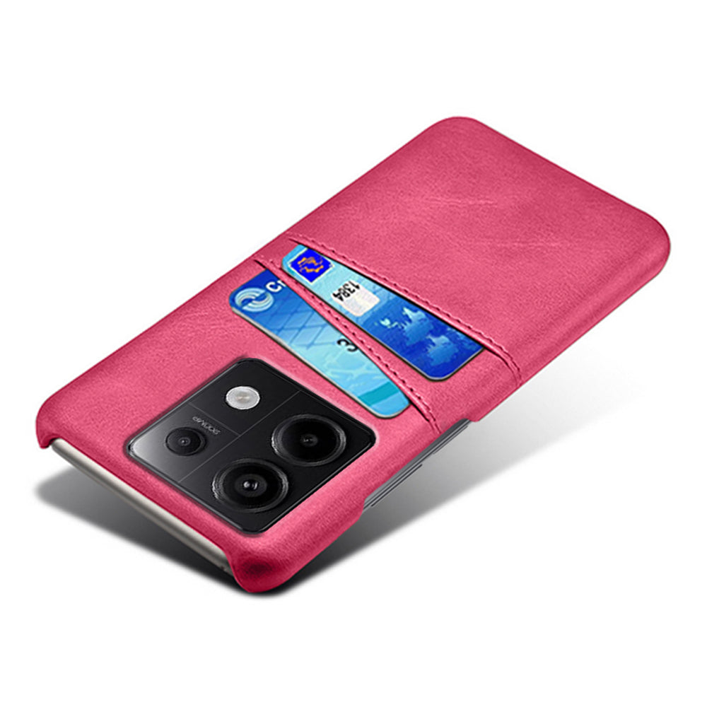 For Xiaomi Redmi Note 13 Pro 5G / Poco X6 5G Slim Case Shockproof PU+PC Phone Cover with Dual Card Slots - Rose