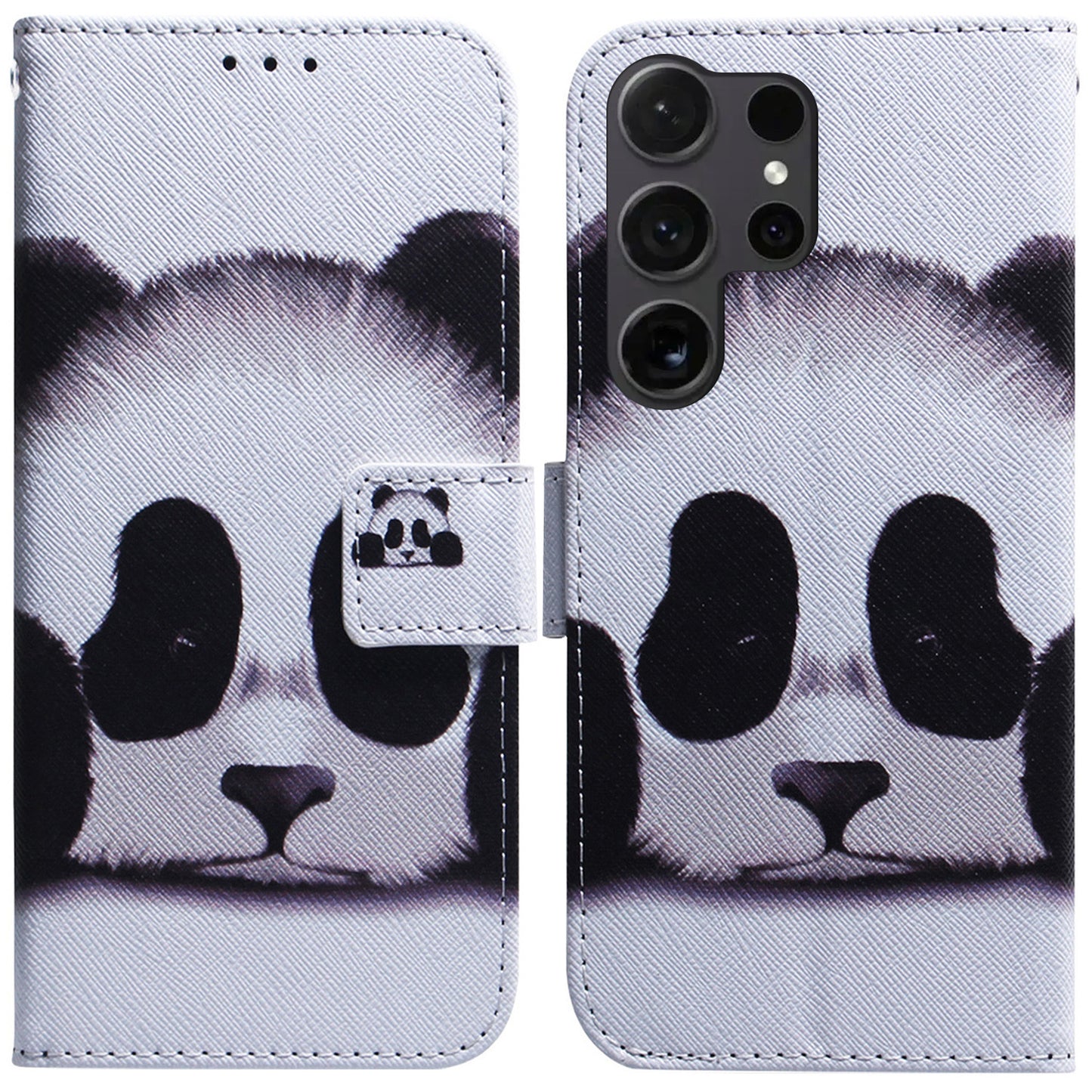 For Samsung Galaxy S24 Ultra Case Pattern Printing Wallet Phone Cover - Panda