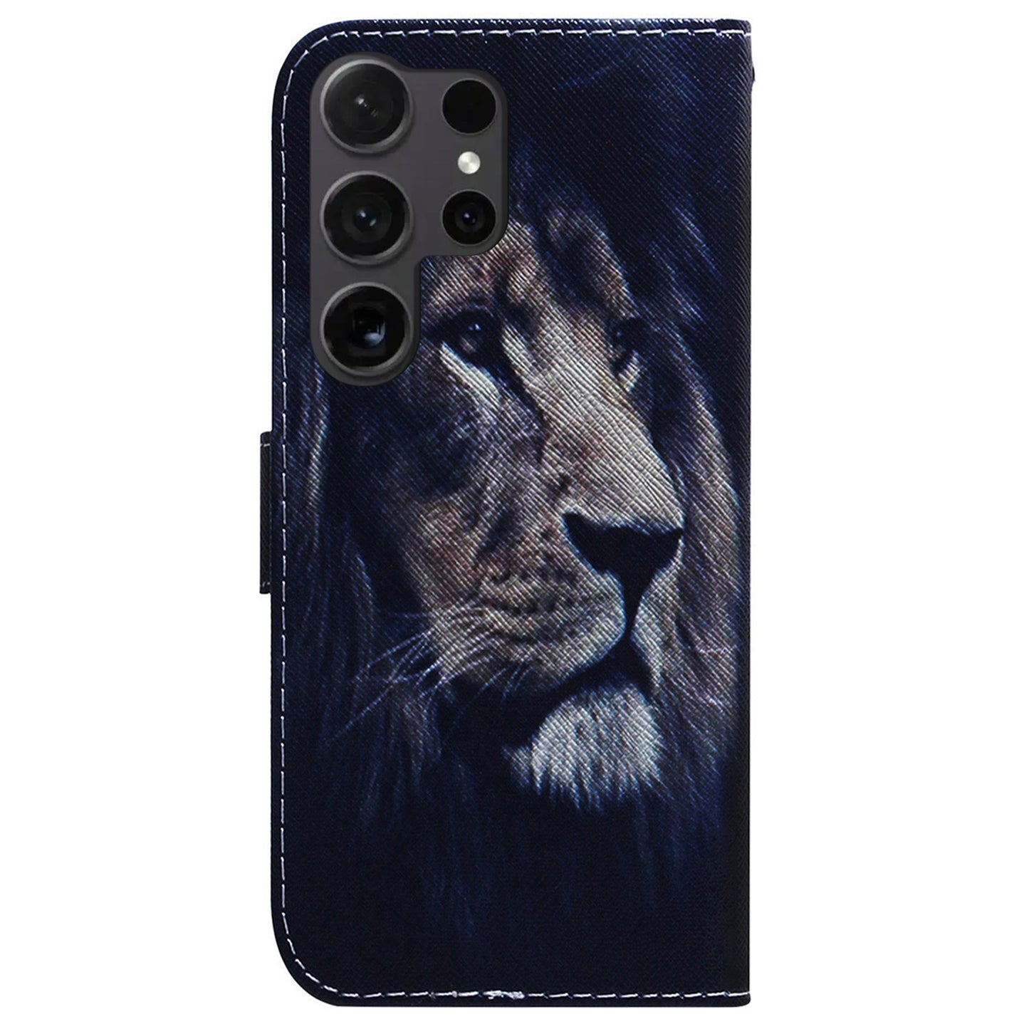 For Samsung Galaxy S24 Ultra Case Pattern Printing Wallet Phone Cover - Lion
