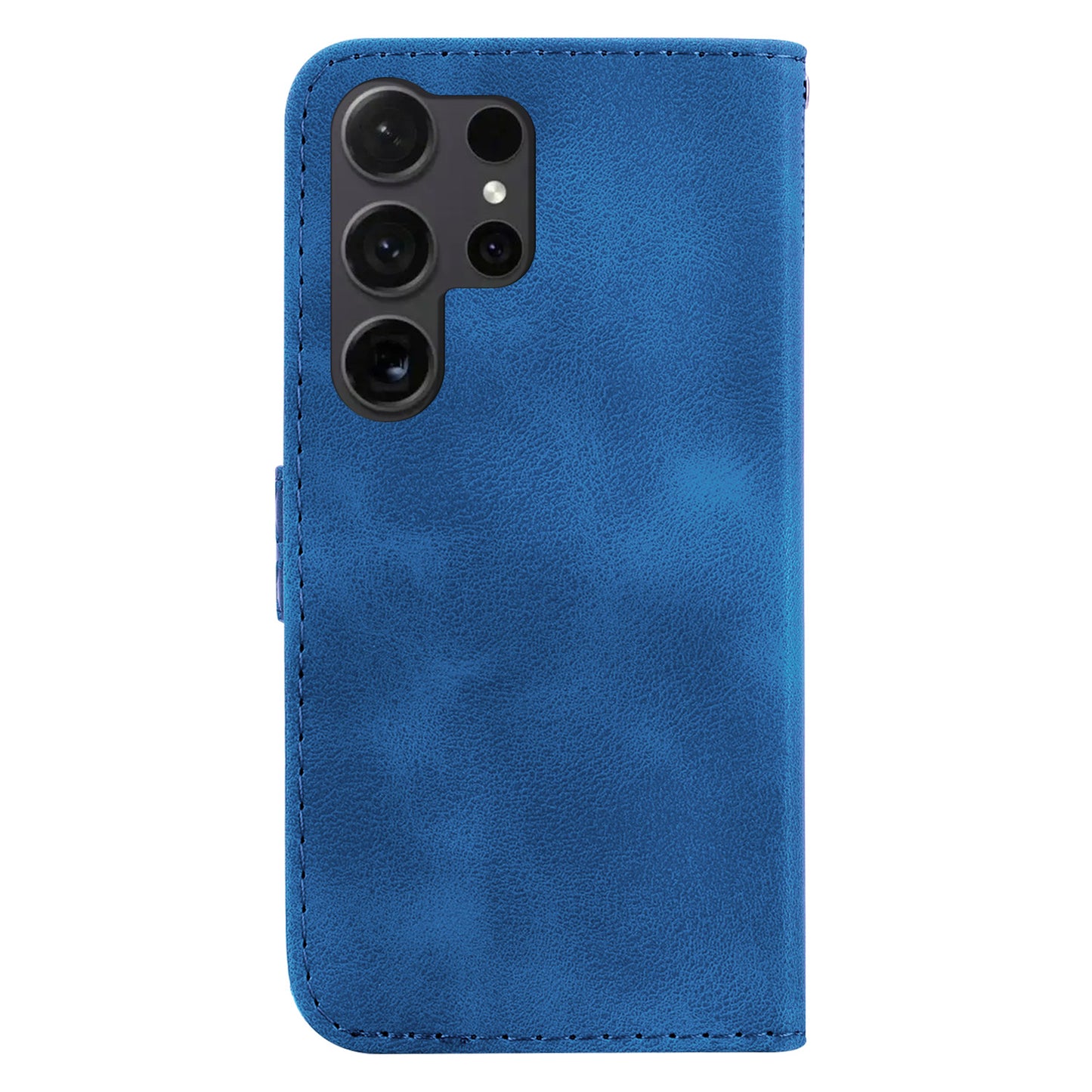 For Samsung Galaxy S24 Ultra Case PU Leather+TPU Imprinted Phone Protection Cover - Dark Blue