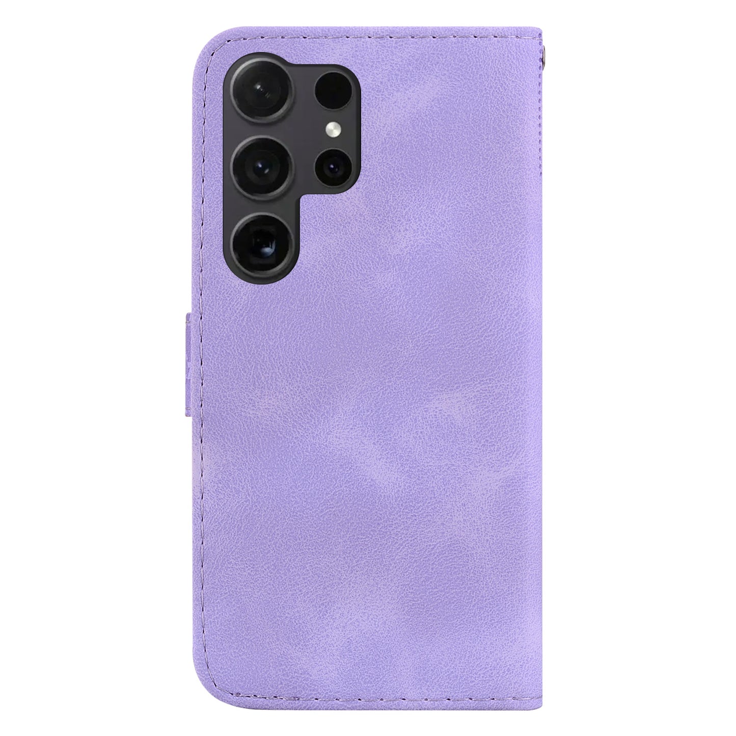 For Samsung Galaxy S24 Ultra Case PU Leather+TPU Imprinted Phone Protection Cover - Purple