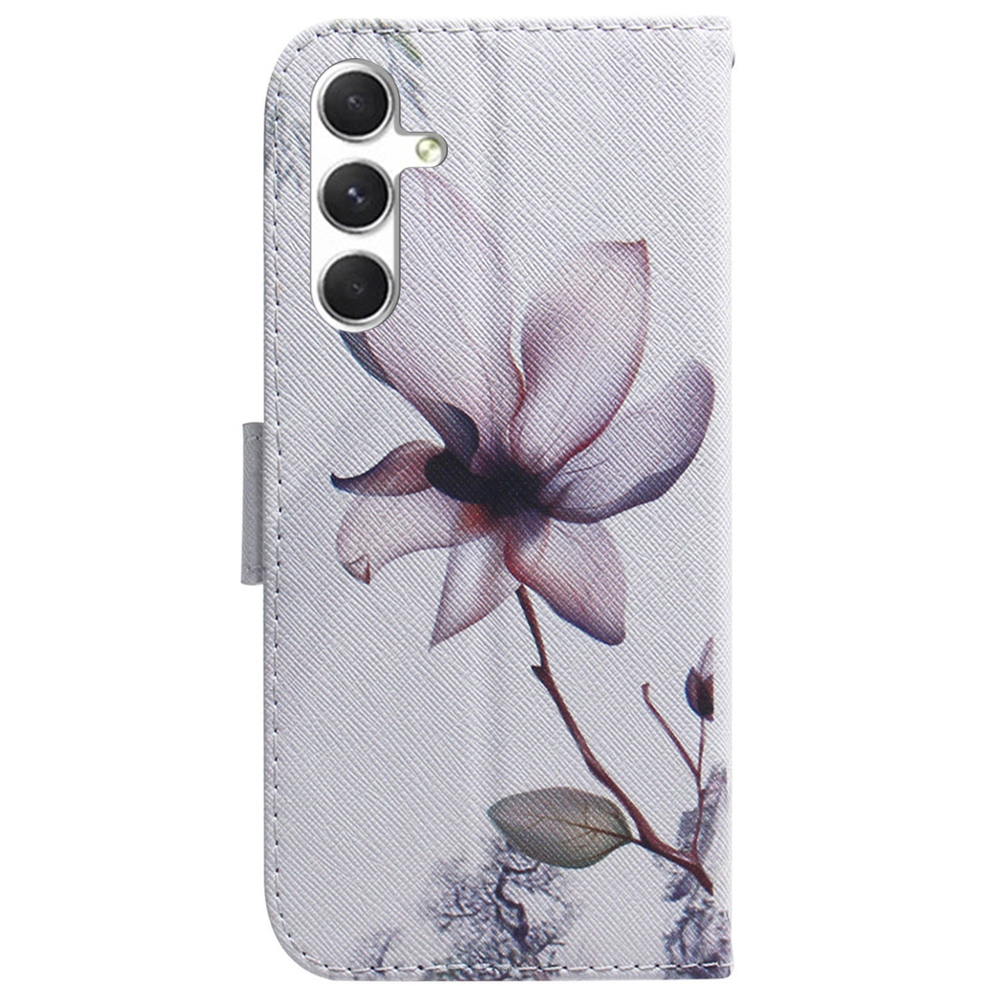 Anti-Drop Wallet Phone Case for Samsung Galaxy S24+ Case Pattern Printed PU Leather Flip Cover - Pink Flower