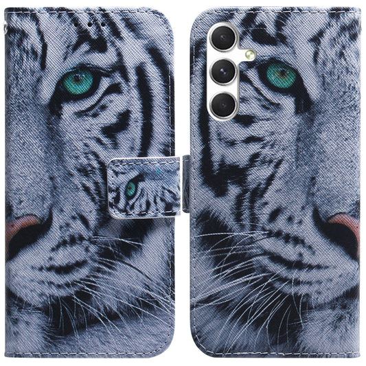 Anti-Drop Wallet Phone Case for Samsung Galaxy S24+ Case Pattern Printed PU Leather Flip Cover - Tiger