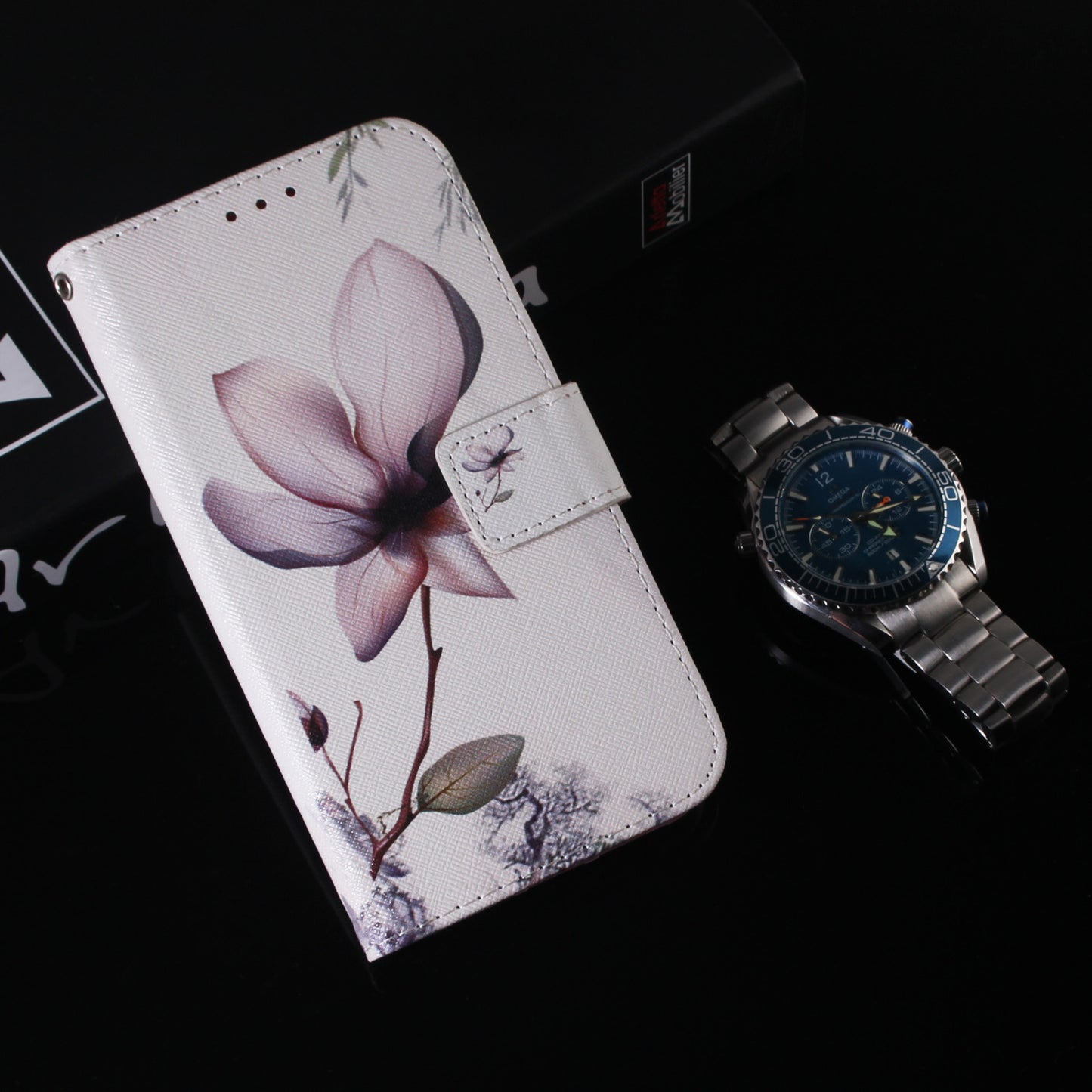 For Samsung Galaxy S24 Case Pattern Printing Leather Cover with Wallet Stand - Pink Flower