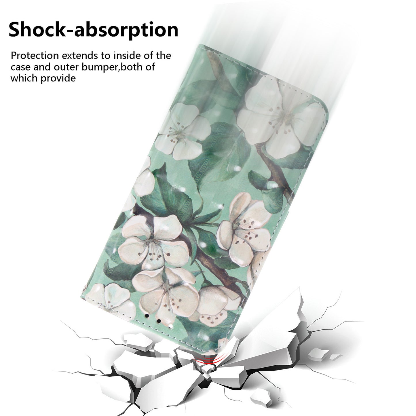Pattern Printed PU Flip Cover for Samsung Galaxy S24+ Case Shockproof Wallet Phone Case with Strap - Watercolor Flowers