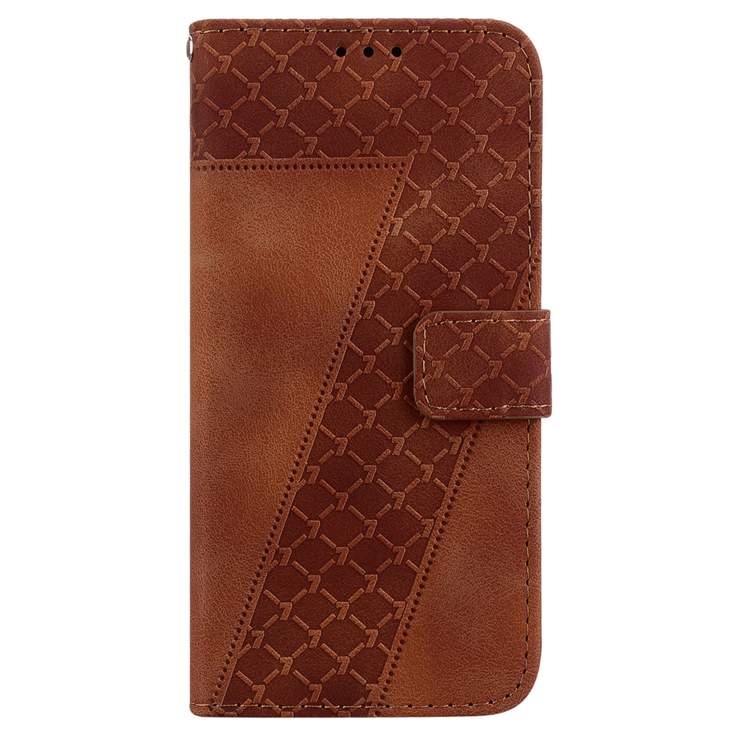 For Samsung Galaxy S24+ Case 7-Shape Imprinted Wallet Leather Phone Cover - Brown