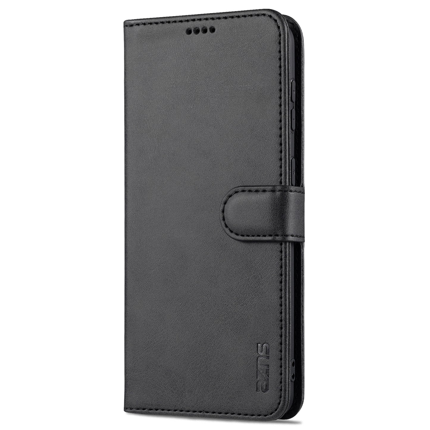 AZNS For Samsung Galaxy S24+ Phone Case Shockproof PU Leather Card Slots Phone Cover - Black