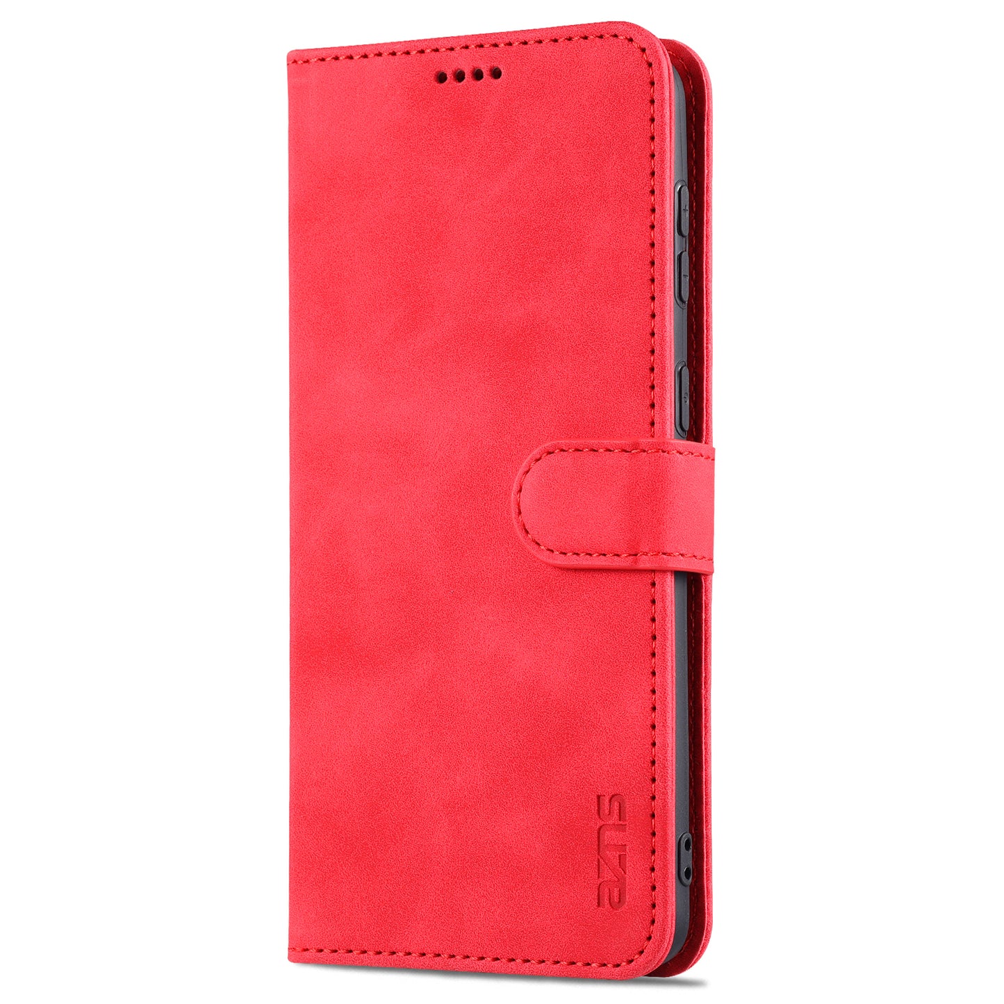 AZNS For Samsung Galaxy S24+ Phone Case Shockproof PU Leather Card Slots Phone Cover - Red