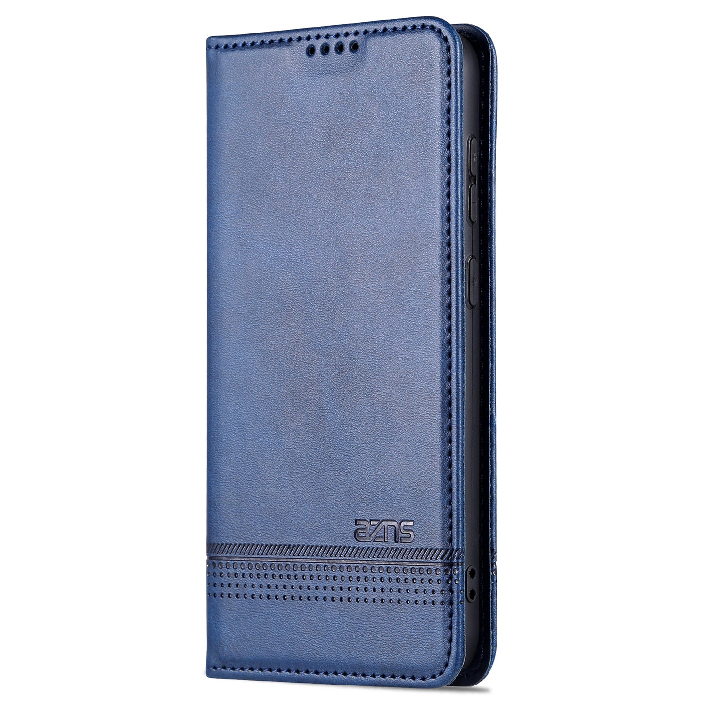 AZNS For Samsung Galaxy S24+ Case Scratch-resistant PU Leather+TPU Stand Phone Protector - Dark Blue