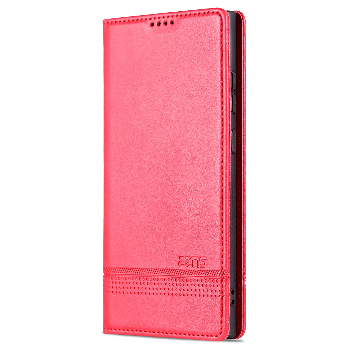AZNS For Samsung Galaxy S24 Ultra Case Magnetic Suction Leather Phone Cover with Wallet Stand - Rose