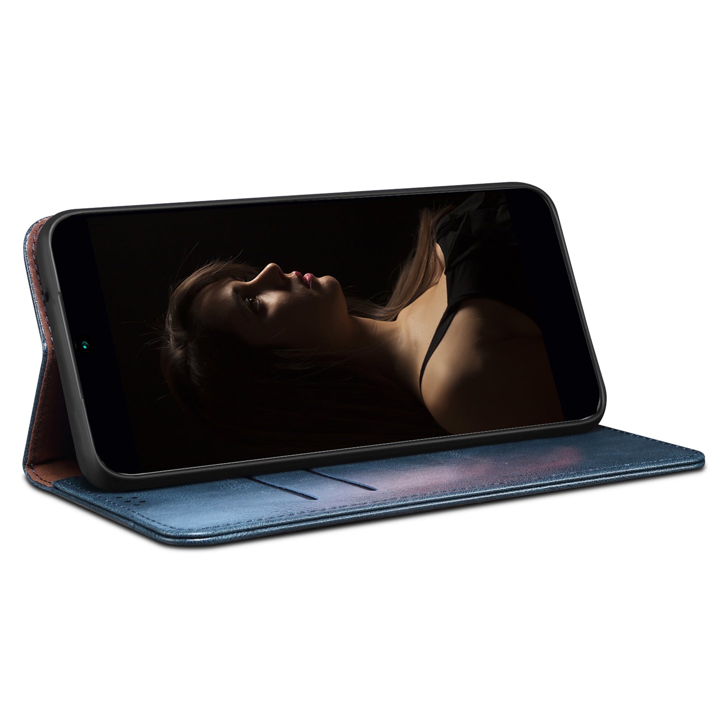 For Xiaomi Redmi Note 13 Pro 5G / Poco X6 5G Case PU Leather Anti-drop Stand Phone Protector - Blue