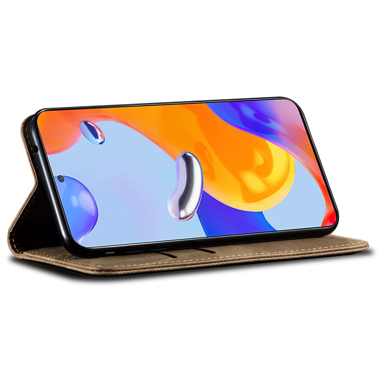 For Xiaomi Redmi Note 13 Pro 5G / Poco X6 5G Case Shockproof PU Leather Wallet Cell Phone Cover - Khaki