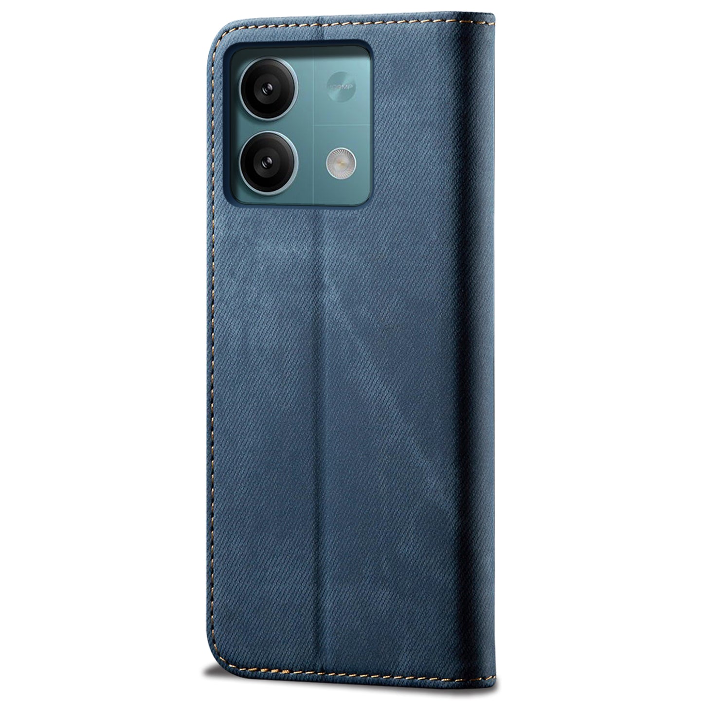 For Xiaomi Redmi Note 13 5G Case Anti-scratch PU Leather Flip Stand Phone Shell - Blue