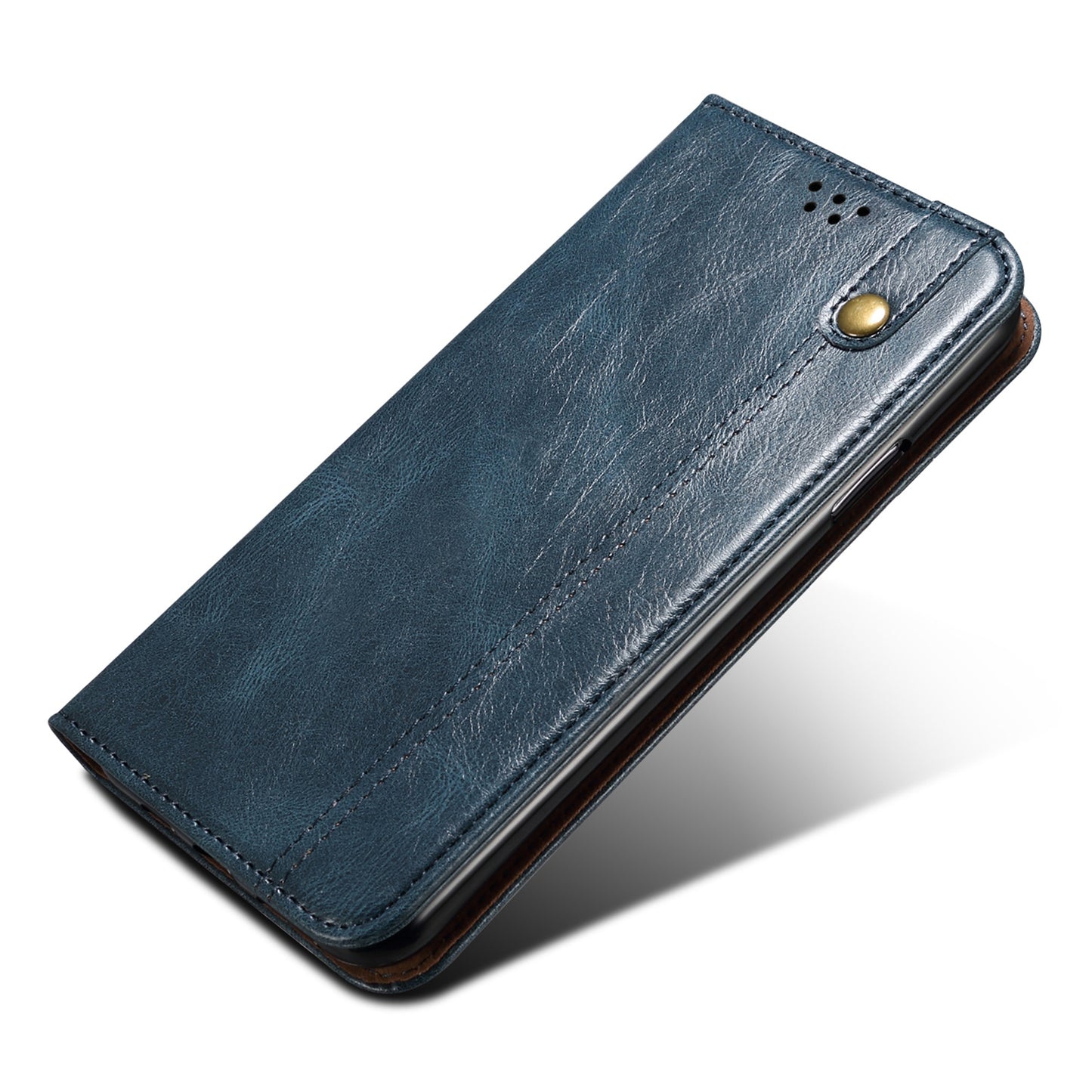 For Xiaomi Redmi Note 13 5G Case PU Leather Crazy Horse Wallet Mobile Phone Cover - Blue