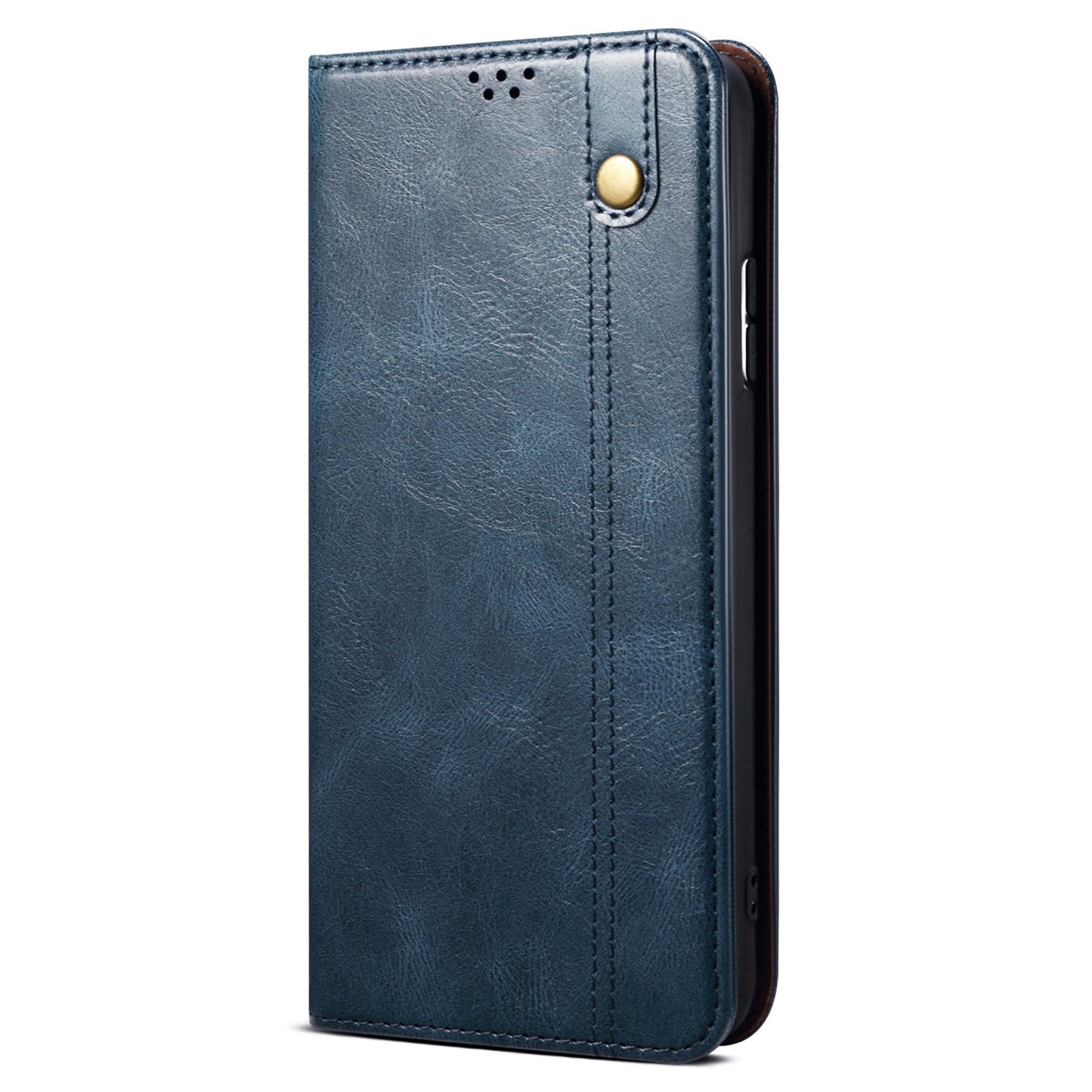 For Xiaomi Redmi Note 13 5G Case PU Leather Crazy Horse Wallet Mobile Phone Cover - Blue