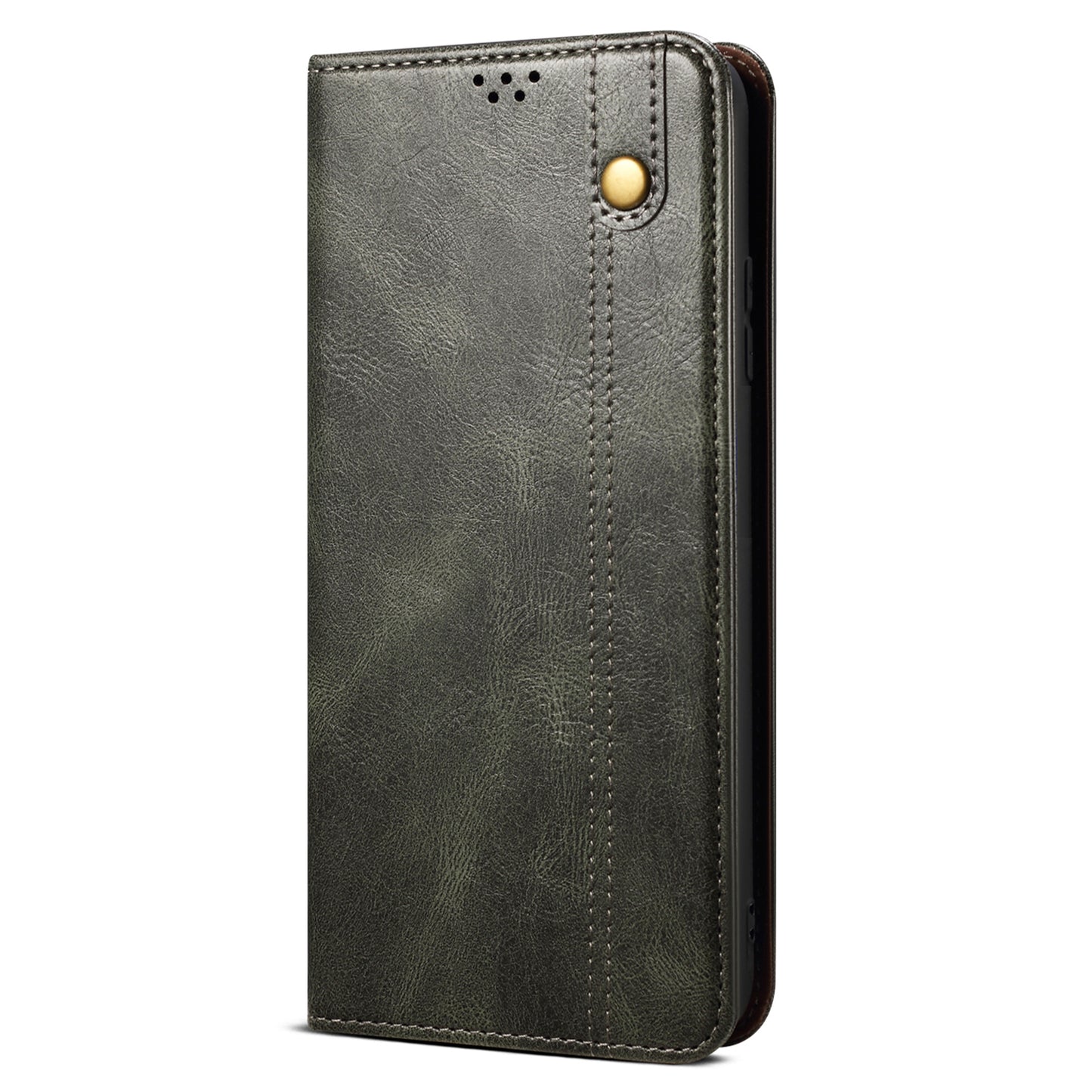For Xiaomi Redmi Note 13 5G Case PU Leather Crazy Horse Wallet Mobile Phone Cover - Green