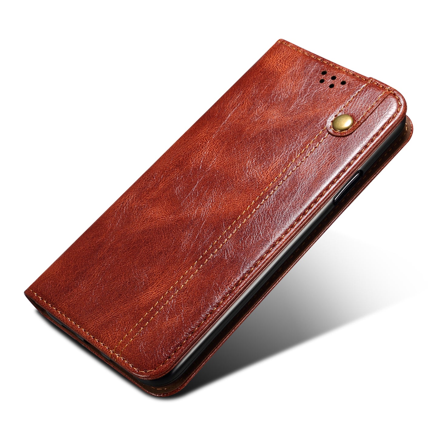 For Xiaomi Redmi Note 13 5G Case PU Leather Crazy Horse Wallet Mobile Phone Cover - Brown