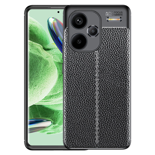 For Xiaomi Redmi Note 13 Pro+ Case Litchi Texture TPU Shockproof Shell Phone Cover - Black