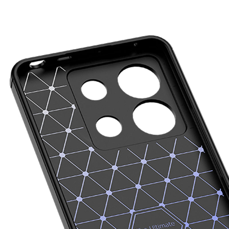 For Xiaomi Redmi Note 13 Pro 5G / Poco X6 5G Case Shockproof Shell Litchi Texture TPU Phone Cover - Black