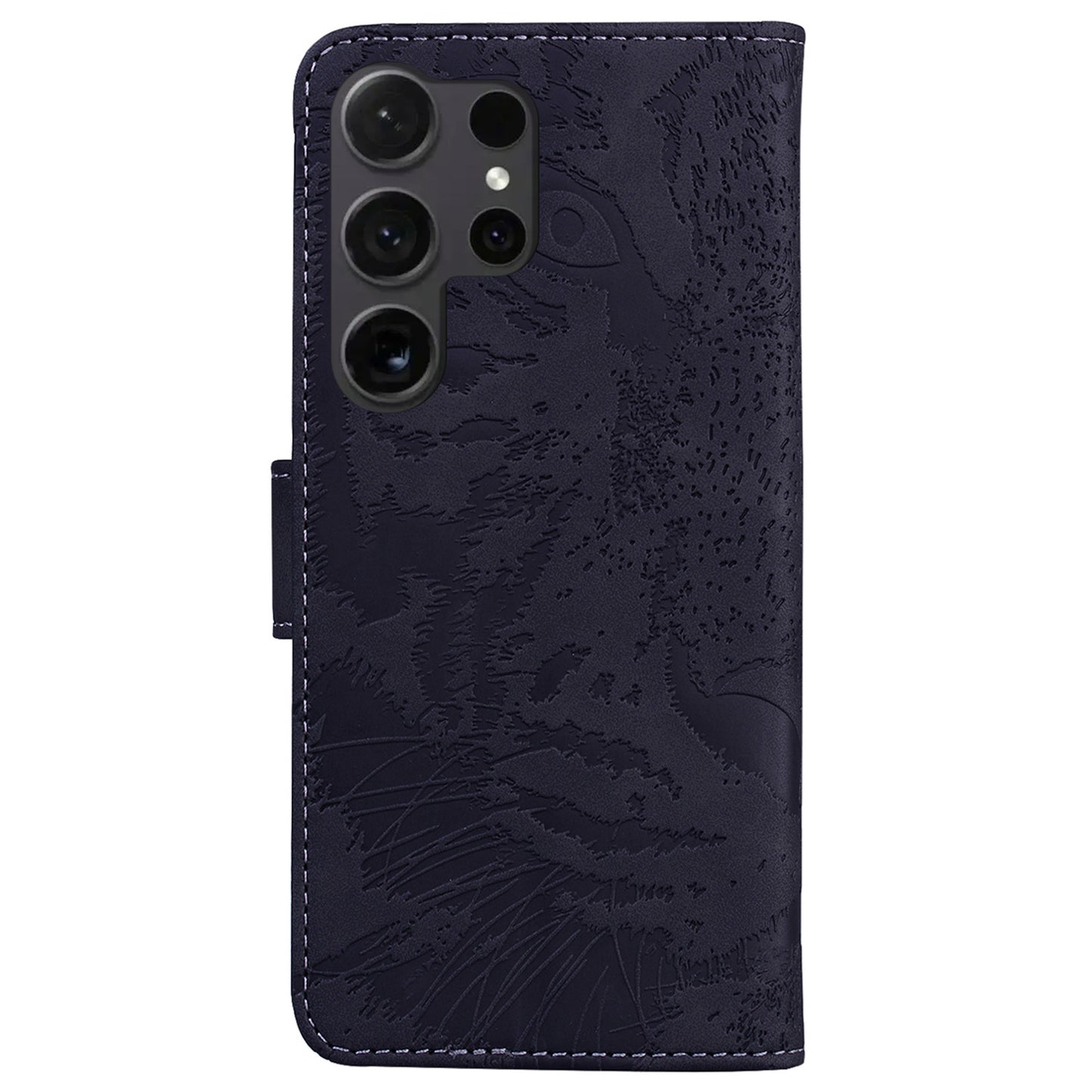 PU Leather Case for Samsung Galaxy S24 Ultra Dustproof Wallet Cell Phone Cover - Black