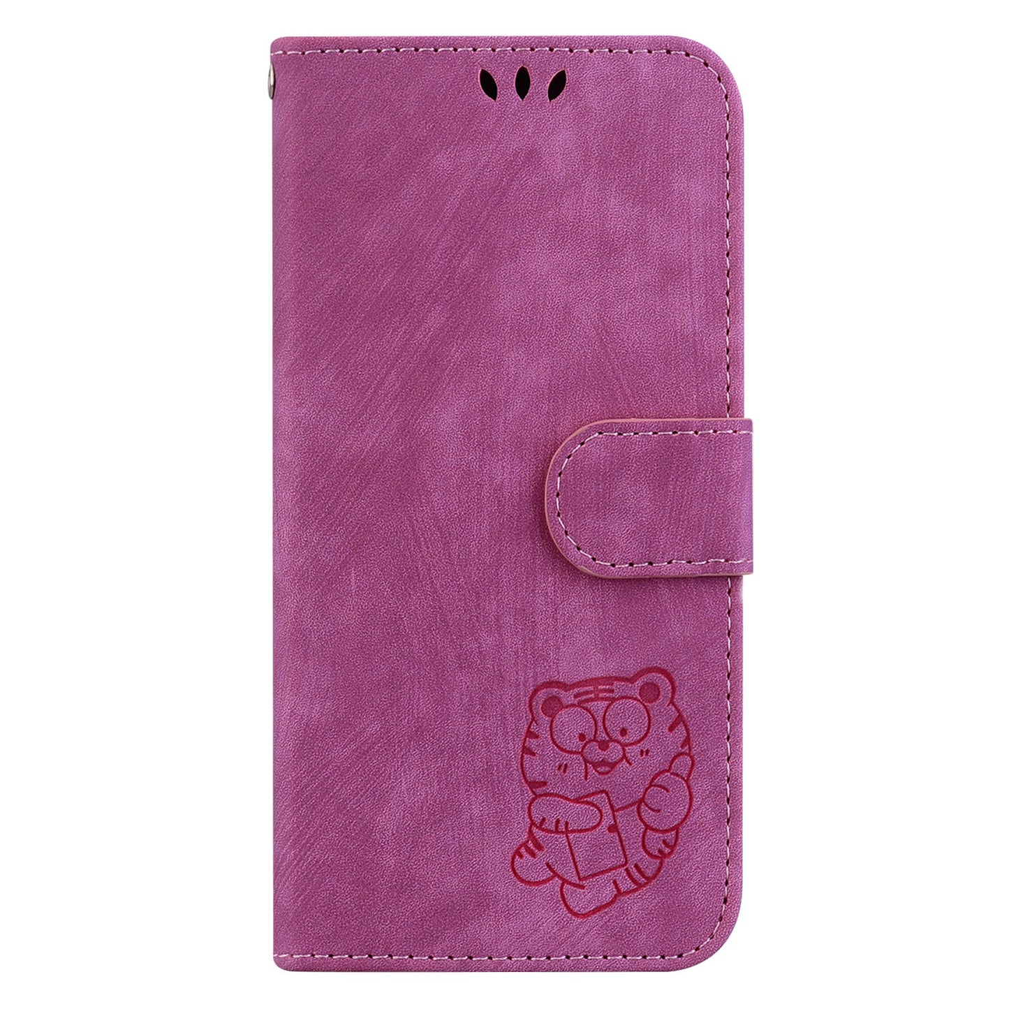 For Samsung Galaxy S24 Ultra Case Lovely Tiger Imprinted PU Leather Flip Cell Phone Cover - Rose
