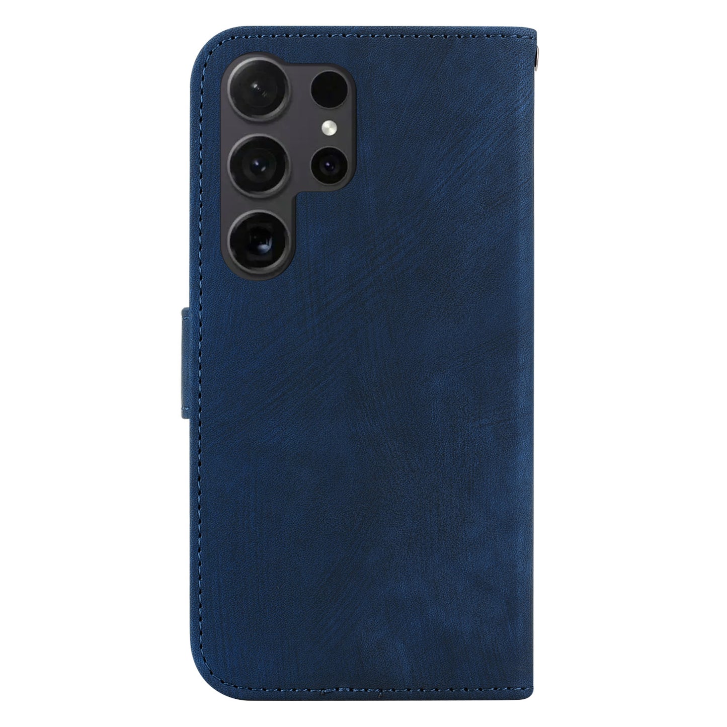 For Samsung Galaxy S24 Ultra Case Lovely Tiger Imprinted PU Leather Flip Cell Phone Cover - Dark Blue