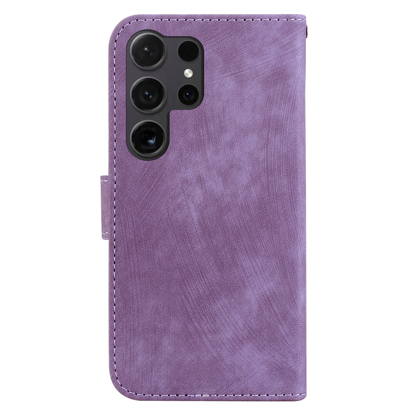 For Samsung Galaxy S24 Ultra Case Lovely Tiger Imprinted PU Leather Flip Cell Phone Cover - Purple