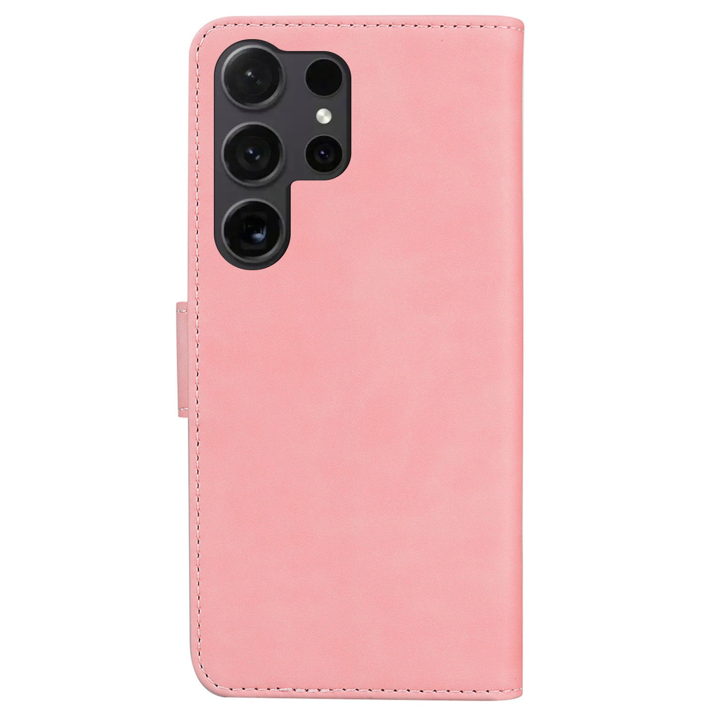 For Samsung Galaxy S24 Ultra Case Leather Butterfly Printing Wallet Phone Stand Cover - Pink