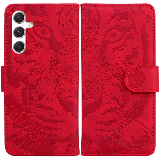 Anti-Scratch Phone Shell for Samsung Galaxy S24 Case Dustproof Wallet Cell Phone Cover - Red