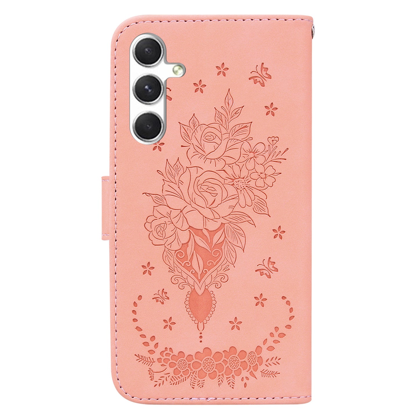 For Samsung Galaxy S24+ Phone Case Shockproof Full Protection PU Leather Cover - Pink
