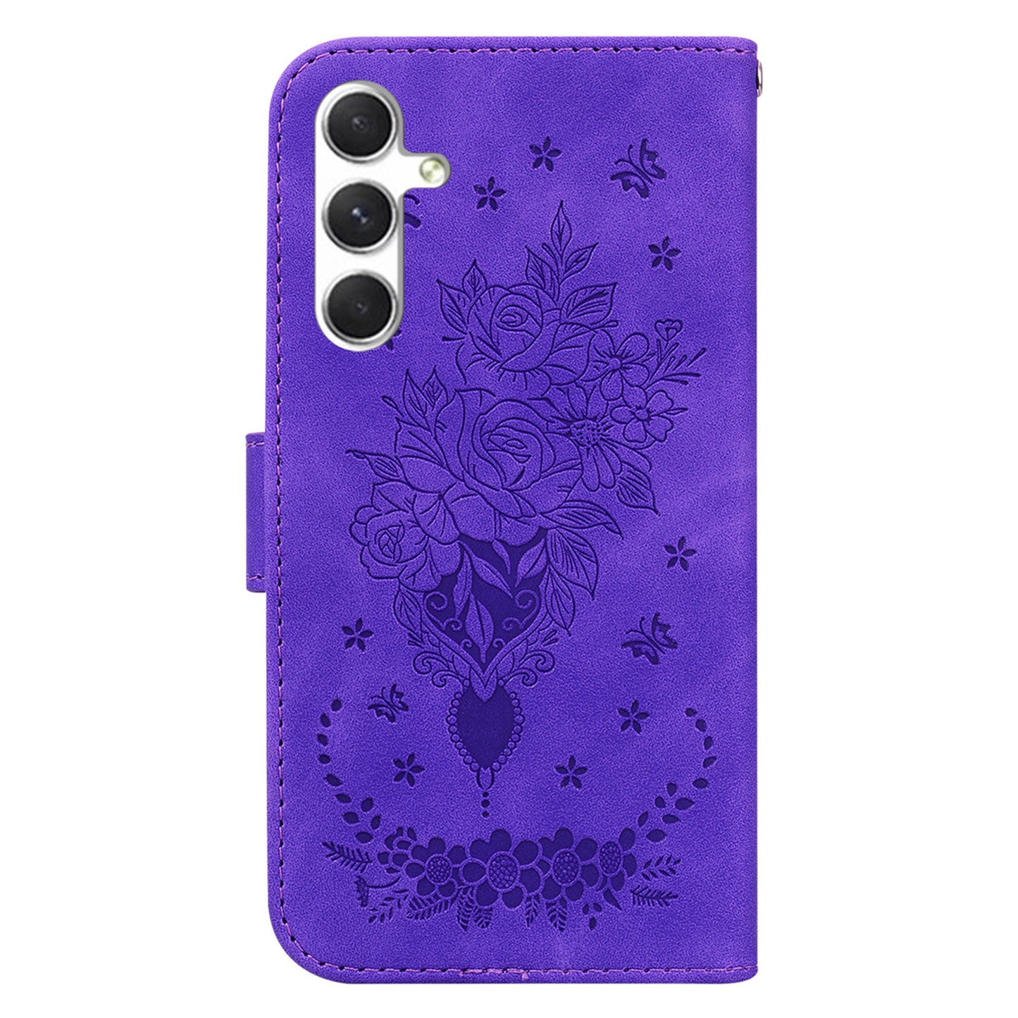 For Samsung Galaxy S24+ Phone Case Shockproof Full Protection PU Leather Cover - Purple